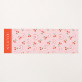 Tapis De Yoga Motif rose arc-en-ciel cerise (Devant (Horizontal))