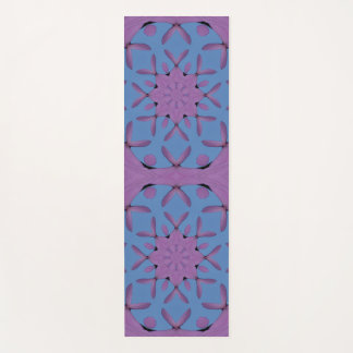 Tapis De Yoga Motif rose et bleu