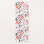 Tapis De Yoga Motif rose et Turquoise (Devant)