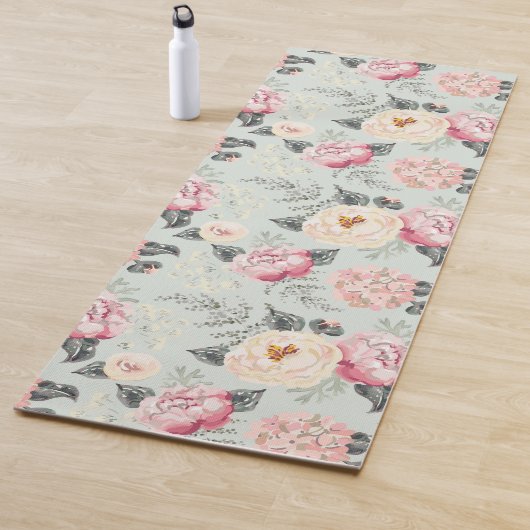 Tapis De Yoga Motif rose Rose Garden (En situation)