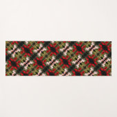 Tapis De Yoga Motif Rose Rouge Et Blanc (Devant (Horizontal))