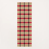 Tapis De Yoga Motif rouge, beige et vert (Devant)