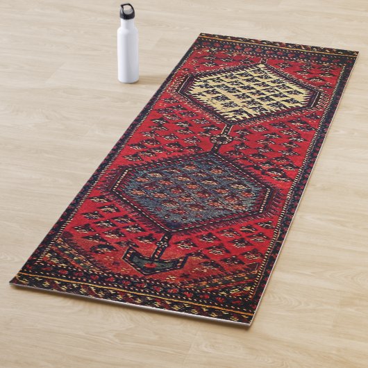 Tapis De Yoga Motif rouge oriental (En situation)