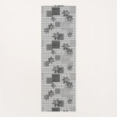 Tapis De Yoga Motif rustique en patchwork noir et blanc rétro (Devant)