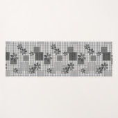 Tapis De Yoga Motif rustique en patchwork noir et blanc rétro (Devant (Horizontal))