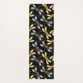 Tapis De Yoga Motif sans couture avec libellules d'or (Dos)