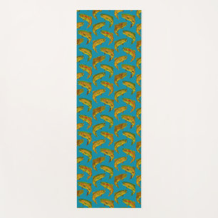 Tapis De Yoga Motif sans couture de truite arc-en-ciel de la feu