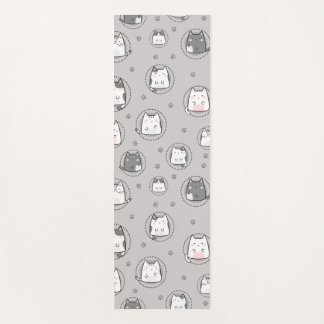 Tapis De Yoga Motif sans joint Cute Kawaii Chats Paw