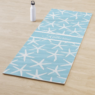Tapis De Yoga Motif simple d'étoile de mer bleue Nom de script c