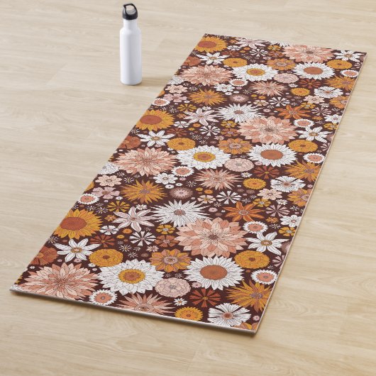 Tapis De Yoga Motif super Retro Flower Garden (En situation)