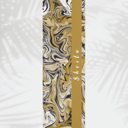 Tapis De Yoga Motif Tan Marble Swirl Personnaliser Personnalisé