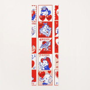 Tapis De Yoga Motif timbre de la Saint-Valentin vintage des anné