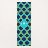 Tapis De Yoga Motif treillis en bleu turquoise (Devant)
