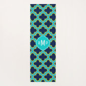 Tapis De Yoga Motif treillis en bleu turquoise (Dos)