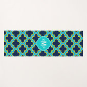 Tapis De Yoga Motif treillis en bleu turquoise (Devant (Horizontal))