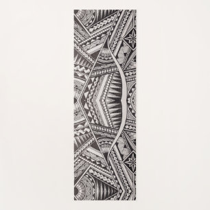 Tapis De Yoga Motif tribal géométrique moderne noir et blanc