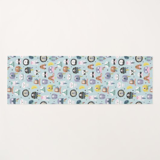 Tapis De Yoga Motif tribal mignon de visage (Devant (Horizontal))