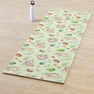 Tapis De Yoga Motif tropical de paresse de noix de coco
