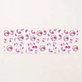 Tapis De Yoga Motif tropical, Flamants roses, pastèques, Fleurs (Devant (Horizontal))