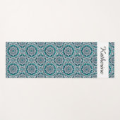 Tapis De Yoga motif turquoise de mandalas (Devant (Horizontal))