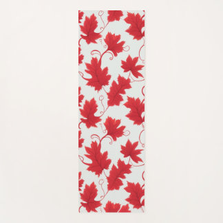 Tapis De Yoga Motif vibrant de feuille d'érable rouge