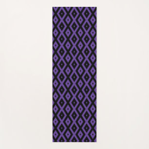 Tapis De Yoga Motif violet et diamant noir