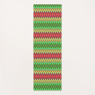 Tapis De Yoga Motif zigzag coloré avec rouge, vert et jaune
