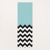 Tapis De Yoga Motif Zigzag noir et blanc, Chevron, Bleu (Dos)