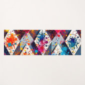 Tapis De Yoga Motifs Abstraits dynamiques en diamant (Devant (Horizontal))