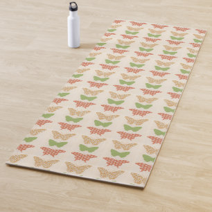 Tapis De Yoga Motifs de papillon décoratifs sur l'arrière - plan