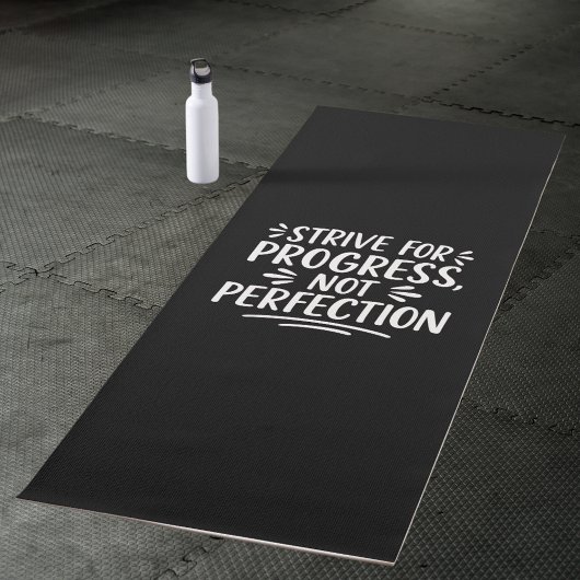 Tapis De Yoga Motivation de citation en noir blanc