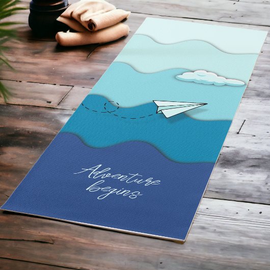 Tapis De Yoga Motivation personnalisable "L'aventure commence"