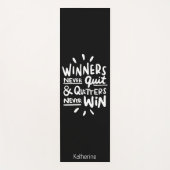 Tapis De Yoga Motivational Quote personalized name Workout Black (Devant)