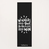Tapis De Yoga Motivational Quote personalized name Workout Black (Dos)