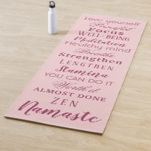 Mots Motivateurs Yoga Rose moderne Mat
