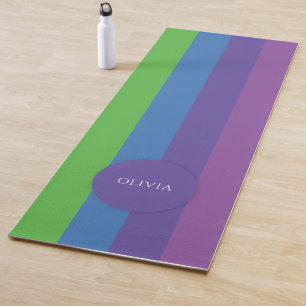Tapis De Yoga Multicolor coloré moderne Nom personnalisé