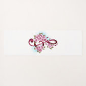 Tapis De Yoga Musical treble clef notes with sakura flowers (Dos (Horizontal))