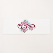 Tapis De Yoga Musical treble clef notes with sakura flowers (Devant (Horizontal))