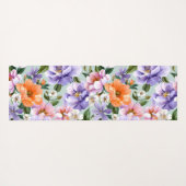 Tapis De Yoga Muted Colorful Flowers Boho flower (Dos (Horizontal))