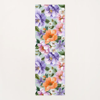 Tapis De Yoga Muted Colorful Flowers Boho flower 