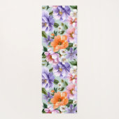 Tapis De Yoga Muted Colorful Flowers Boho flower (Dos)