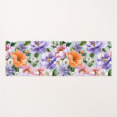 Tapis De Yoga Muted Colorful Flowers Boho flower (Devant (Horizontal))