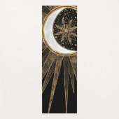 Tapis De Yoga Mystic Black Gold Sun Moon Mandala (Devant)