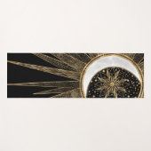 Tapis De Yoga Mystic Black Gold Sun Moon Mandala (Devant (Horizontal))