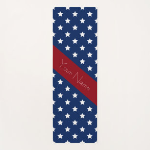 Tapis De Yoga Namaste Americana Rouge Bleu blanc avec nom person