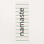 Tapis De Yoga Namaste Breathe Pink and Green Stripes (Devant)