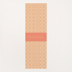 Tapis De Yoga Namaste Circle Geo en Saumon avec nom personnalisé