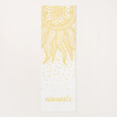 Tapis De Yoga Namaste Gold Sun Mandala Confetti White (Dos)
