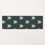 Tapis De Yoga Namaste. Logo de fleur de Lotus bleu de pose de (Dos (Horizontal))