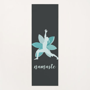 Tapis De Yoga Namaste. Logo de fleur de Lotus bleu de pose de
